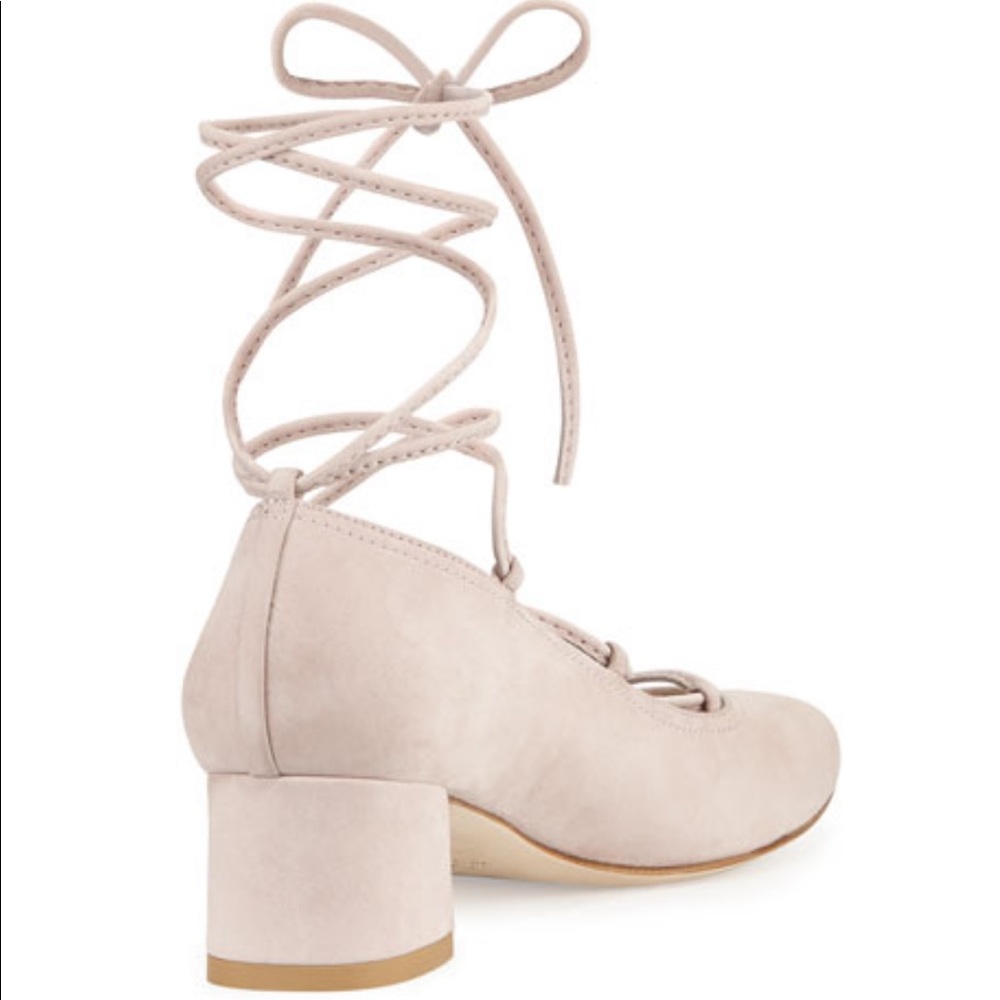 NWOB Stuart Weitzman Lace Up Low heel pumps - Picture 2 of 10